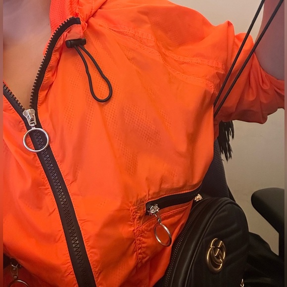 Vibrant Orange Hooded Jacket windbreaker 
Forever 21 small - Picture 5 of 7